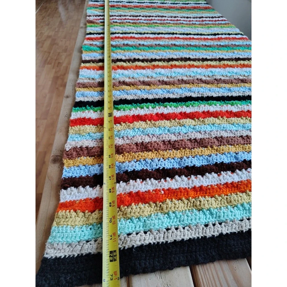 Afghan Blanket Throw Hand‎ Made Crochet Granny Square 44